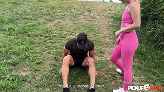PICKUP CLUB - Horny runner Jenny Wild outdoor sex