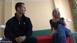 Pretty Nina First Time Porn - German Teen 19yo Facial & Climax