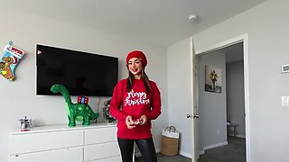 Christmas tree fucking session with a good-looking teen