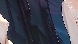 Gol Policeman Fucks a Blonde Slut in Full Moon Night